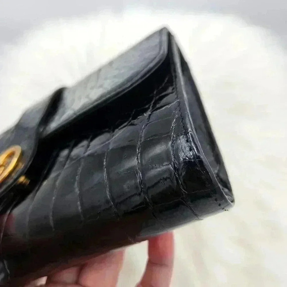 Gucc Double  G Croco Clutch - Picture 11 of 16